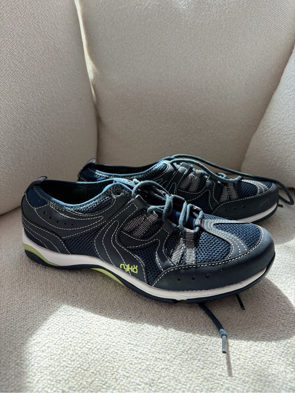 Ryka Navy and Lime Women's Athletic Sneakers